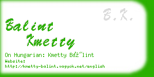 balint kmetty business card